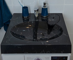 Stella Polare Раковина под стиральную машину Миро 60х60, черный мрамор